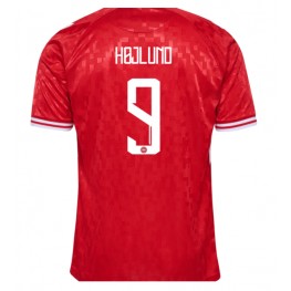 Denemarken Rasmus Hojlund #9 Thuis tenue EK 2024 Korte Mouw